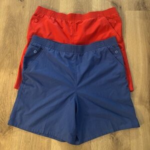 Vintage 80’s Men's Red and Blue Preppy Shorts Bundle Size Medium